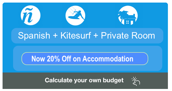 Package Deal: Spanish + Kitesurf + Private room